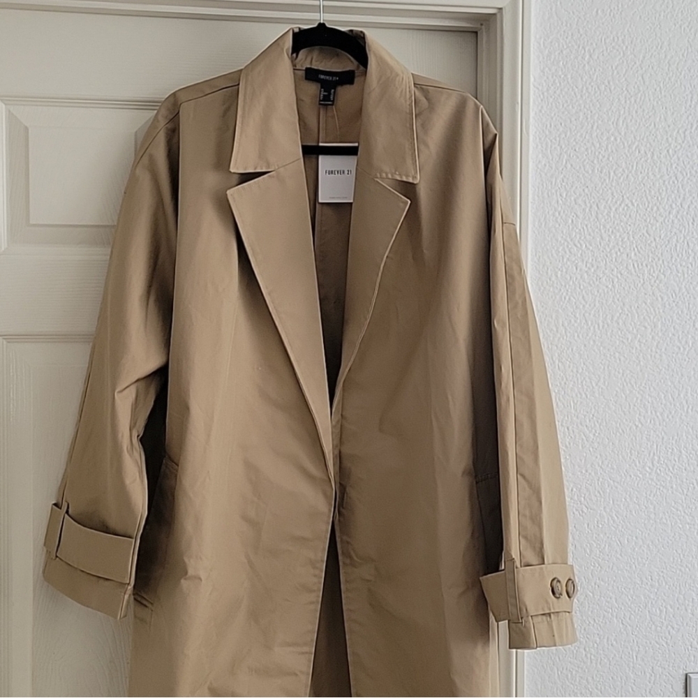 Forever 21 plus size tie-waist trench coat - Picture 2 of 8